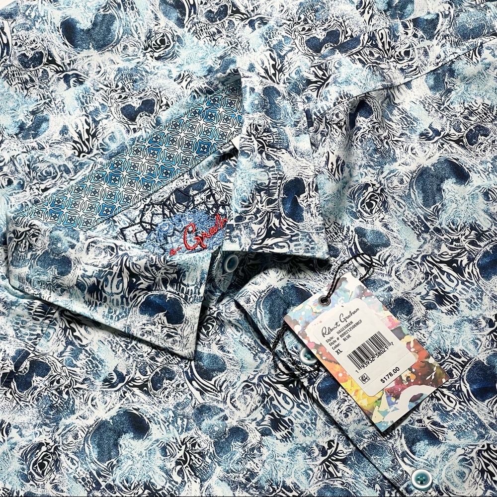 Robert Graham Shirt Men’s Hagerman SS Skull Print Allover Sizes available